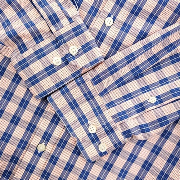 Banana Republic Non-Iron Tailored Slim Fit Shirt Plaid Cotton Men Large - Picture 8 of 10